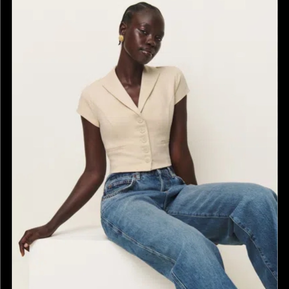 NWT REFORMATION Marnie knit top in ivory